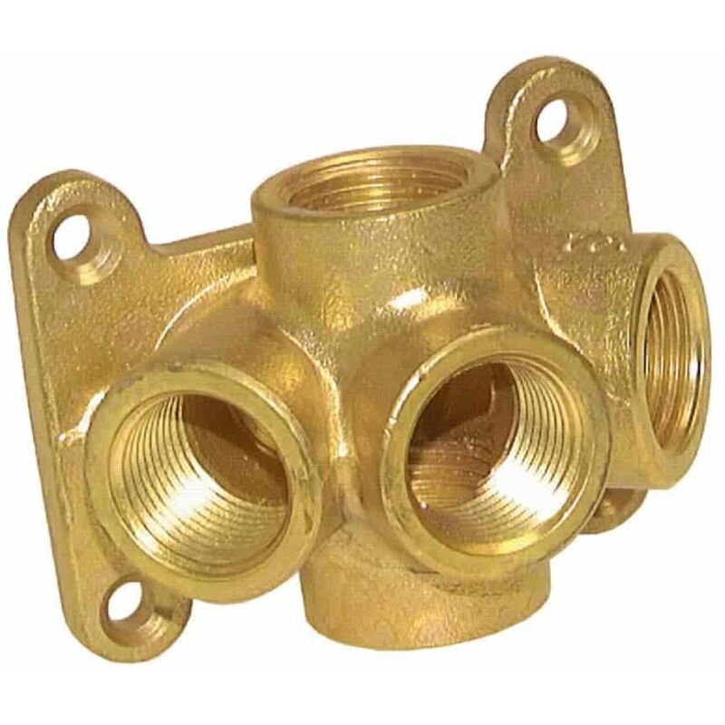 Klasebo® Druckluft Wanddose Messing 5-fach, 1/2 Zoll Innengewinde