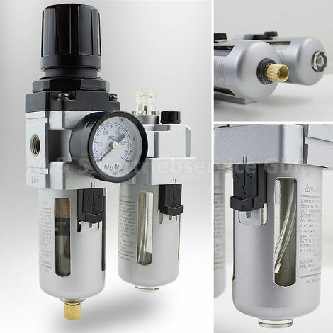 Druckluft Wasserabscheider Druckminderer Öler Kompressor mit 1/2" Anschluss NEU 
