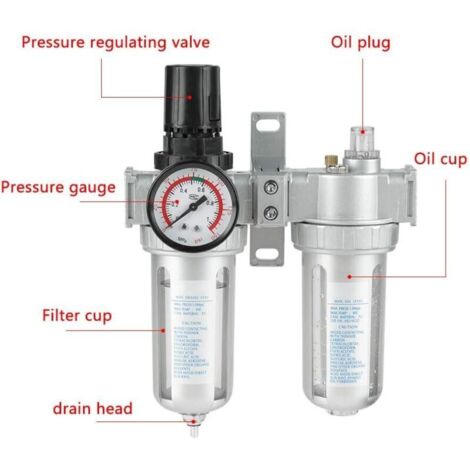Druckluftfilterregler-Öler, Luftkompressorfilterregler, Druckluftfilterregler-Kombination, Wasserabscheider, Öl-Wasser-Öler SFC400 Filterregler