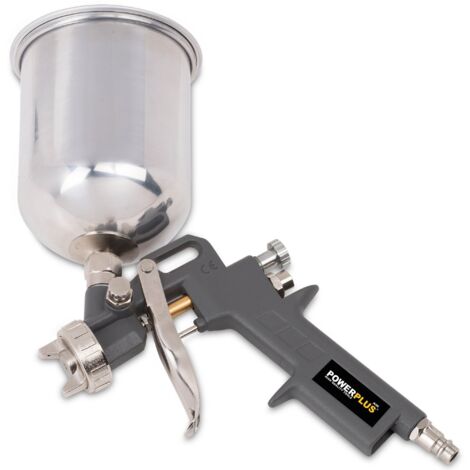 POWERPLUS Druckluftlackierpistole mit hohem Behälter