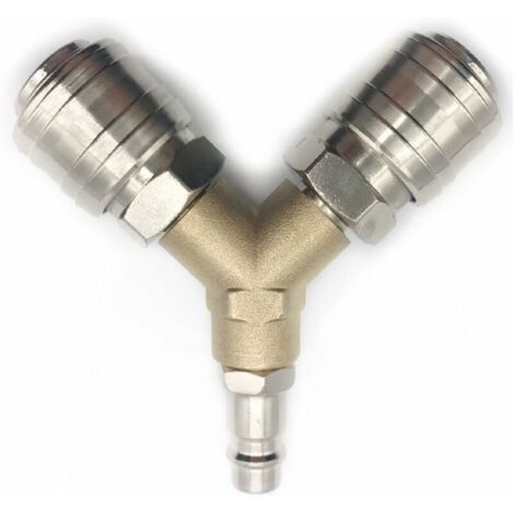 Druckluftverteiler, 1/4"-Druckluftanschluss, 3-Wege-Schnellkupplungs-Druckluftverteiler, Y-förmiger Luftverteiler mit Außengewinde