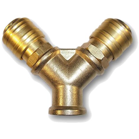 Druckluftverteiler 3/8" mit Kupplungen 2-Fach