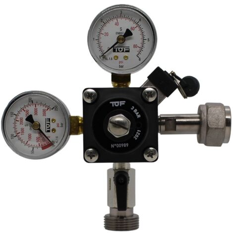 Druckminderer, Druckregler, Druckreduzierventil - CO2 für Bier Zapfanlage 3 bar, 1-leitig