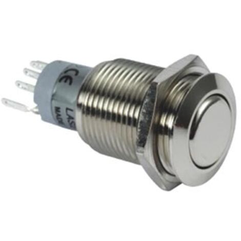 DRUCKTASTER - RUND - METALL - DPDT 2NO 2NC