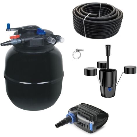Druckteichfilter Set CPF 50000 mit 80W Eco Pumpe 10m Schlauch externer Skimmer Nr.54