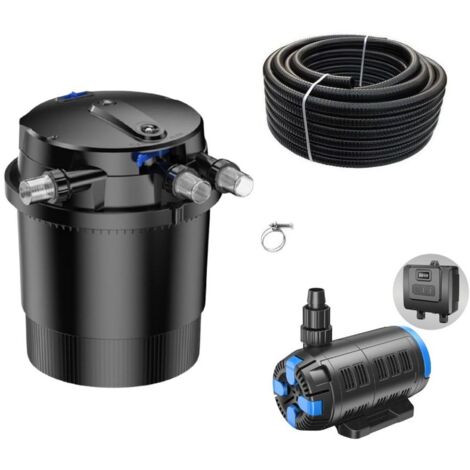Druckteichfilter Set CPU 20000 regelbare Eco Pumpe 10m Schlauch Nr.43