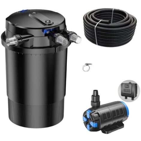 Druckteichfilter Set CPU 30000 regelbare Eco Pumpe 10m Schlauch Nr.51