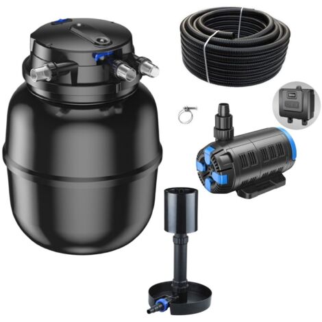 Druckteichfilter Set CPU 50000 regelbare Eco Pumpe 10m Schlauch Standskimmer Nr.60