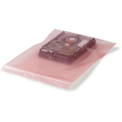 Druckverschlussbeutel antistatisch Maße 100x150mm S.100µ rosa aminfreies LDPE