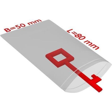 Druckverschlussbeutel Maße 50x80mm Stärke 50µ PE transparent TRANSPAK