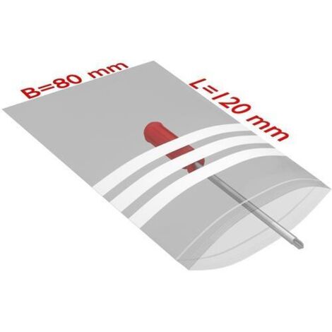 Druckverschlussbeutel m.Beschriftungsfeld Maße 80x120mm S.50µ PE transparent