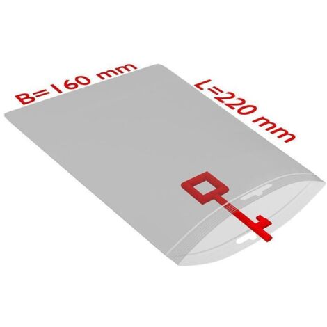 Druckverschlussbeutel m.Eurolochung Maße 160x220mm S.50µ PE transparent TRANSPAK