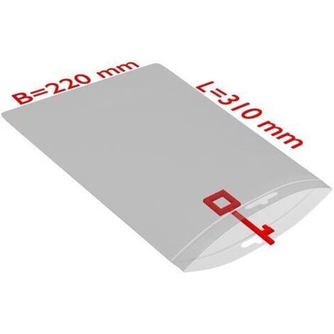 Druckverschlussbeutel m.Eurolochung Maße 220x310mm S.50µ PE transparent TRANSPAK