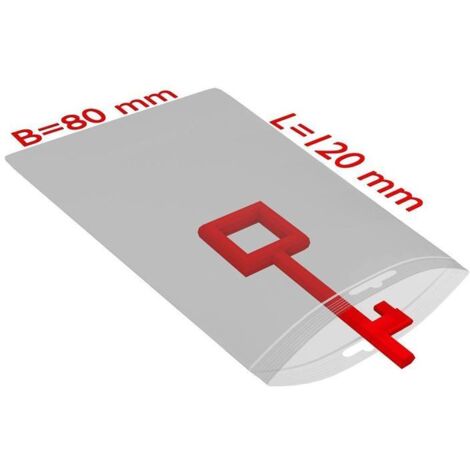 Druckverschlussbeutel m.Eurolochung Maße 80x120mm S.50µ PE transparent TRANSPAK