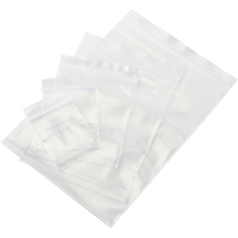 Druckverschlussbeutel ohne Beschriftungsstreifen  Transparent Polyethylen  1 Set