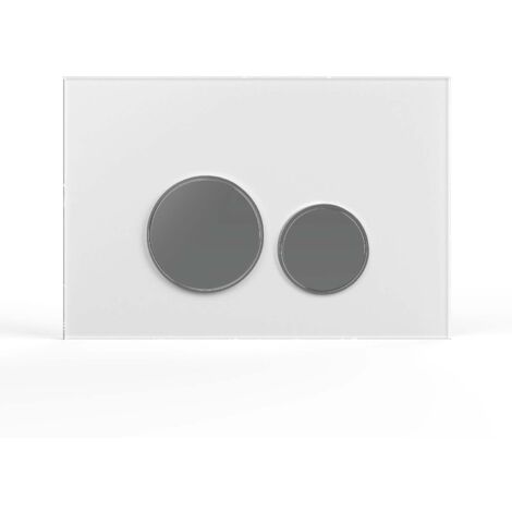 Drückerplatte Glas Weiß Kompatibel mit Geberit Duofix Sigma/Delta 2 Mengenspülung