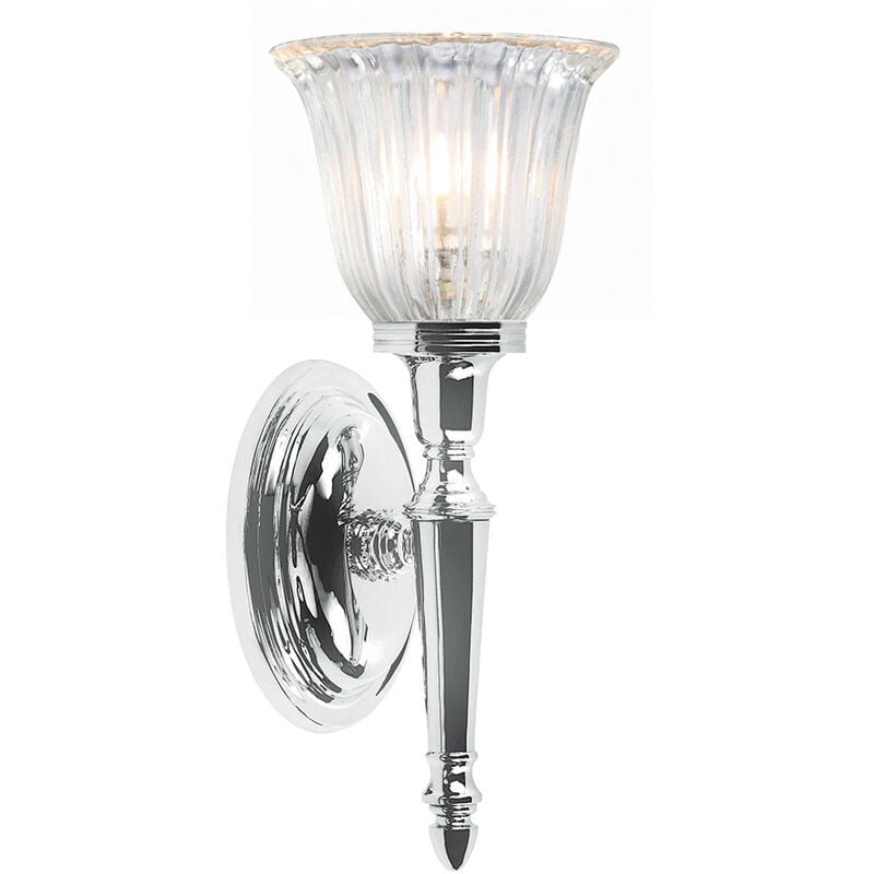 Dryden - 1 Light Bathroom Wall Light Polished Chrome IP44, G9 - Elstead