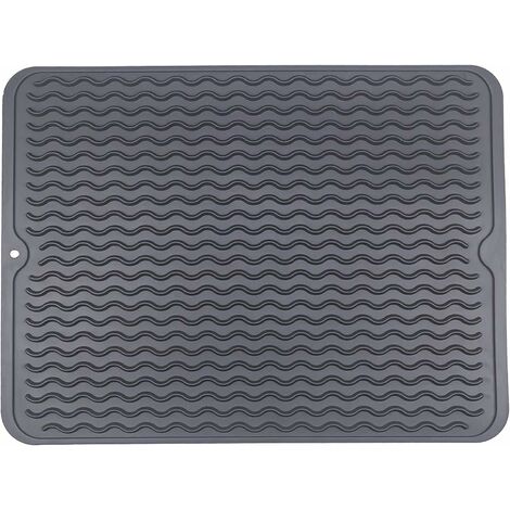 Drying Mat for Kitchen, Dish Drying Mat, Eco-Friendly Silicone Drying Mat, Heat Resistant, Non-Slip and Dishwasher Safe 40x30cm