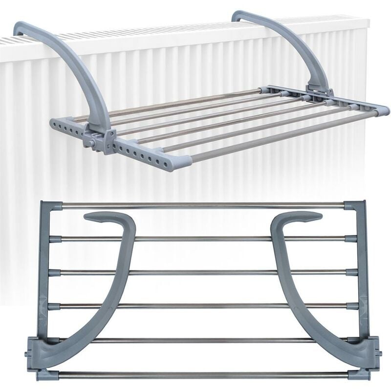 Drying Rack to be hang on radiators stainless steel 30x63x25 cm - grau