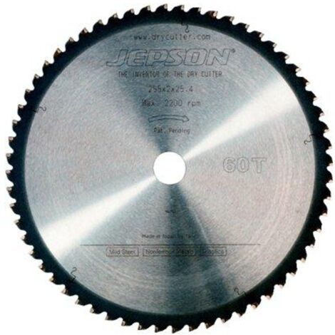 Drytech Hartmetall-Sägeblatt Ø 255x2x25,4 mm 60D für normalen Stahl - JEPSON 600598