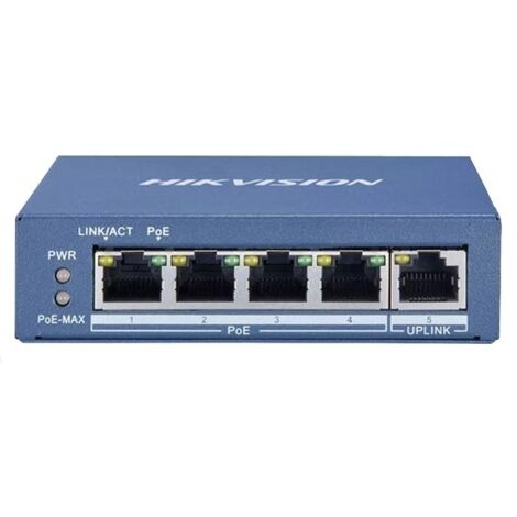 DS-3E0505P-E - SWITCH GIGABIT UNMANAGED 4 PORTE POE