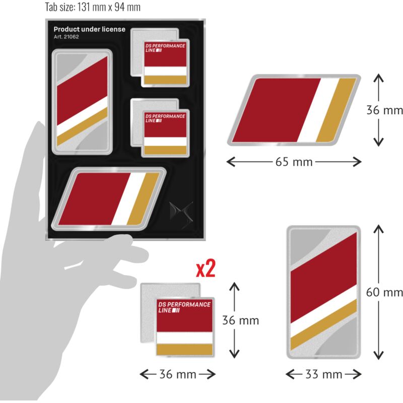 DS Adesivi Chrome Tabs - Modello: PERFORMANCE LINE