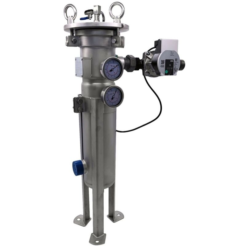 Désemboueur Magnétique Inox 33/42 - 1 pouces 1/4 Avec Circulateur 4 M3/h Et Poche Filtrante 50µm - 10 Bars Max