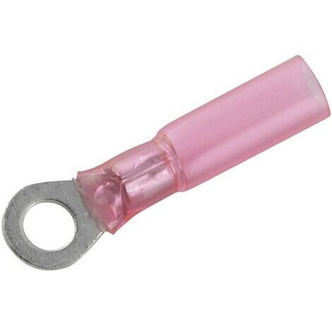 DSG Canusa 7932120302 Cosse à oeillet avec gaine thermorétractable Section max.=1.50 mm² Ø du trou=6 mm partiellement isolé rouge 1 pc(s) S50727