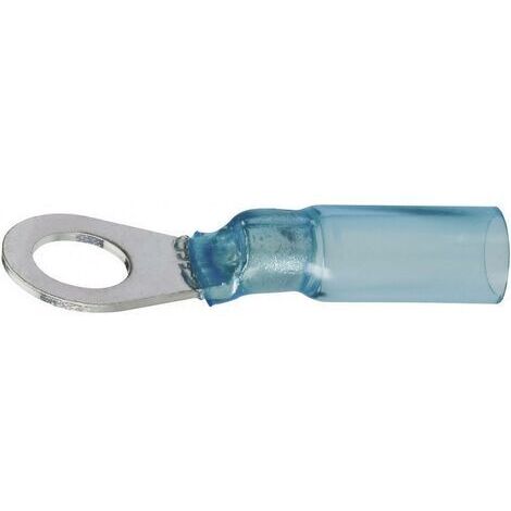 DSG Canusa 7932240502 Cosse à oeillet avec gaine thermorétractable Section max.=2.50 mm² Ø du trou=10 mm partiellement isolé bleu 1 pc(s) S50729