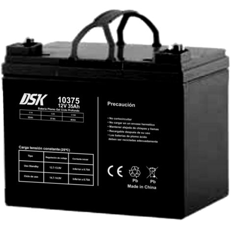 DSK Batterie Plomb Gel 12V 35Ah Cycle Profond Noir