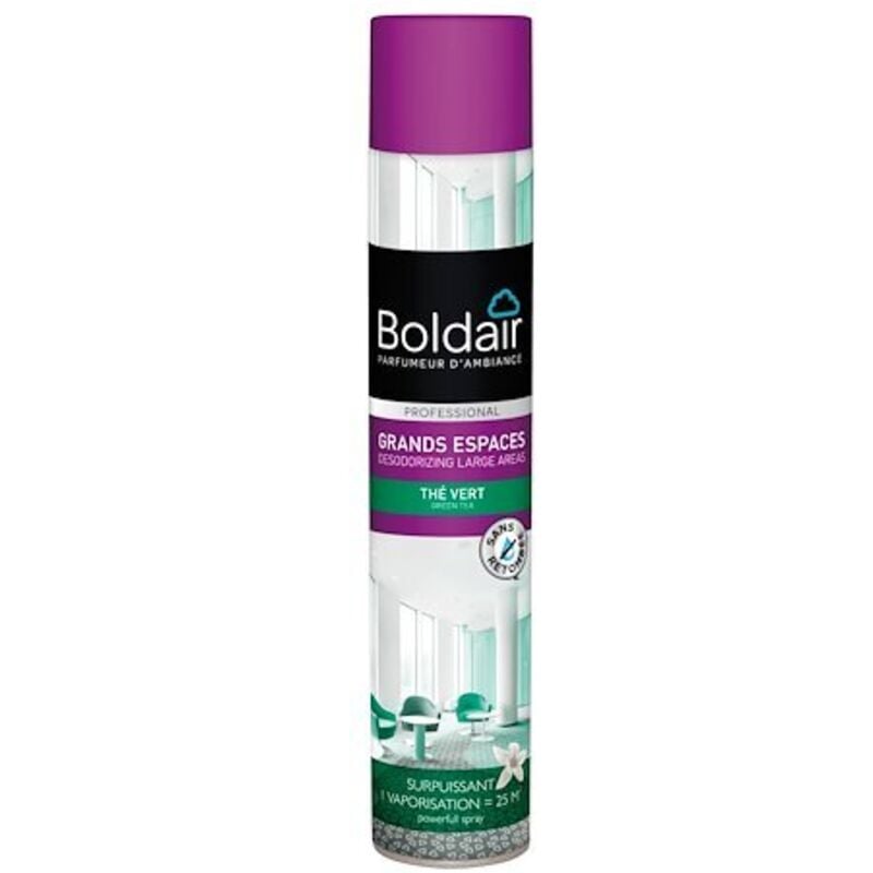 Désodorisant aérosol Boldair buse surpuissante thé vert - 750 ml