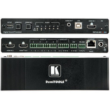 DSP-62-AEC 6X2 POE AUDIO MATRIX