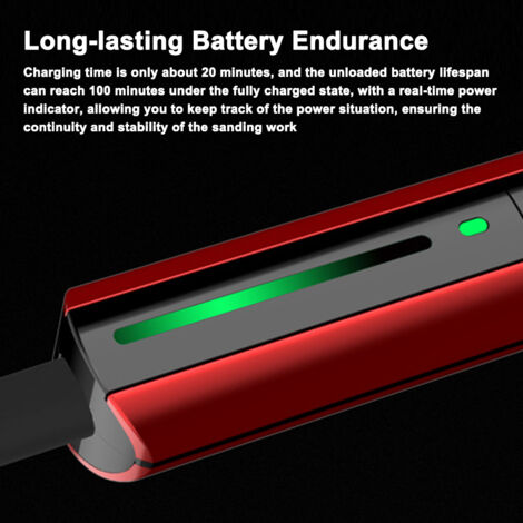DSPIAE Modèle de stylo de ponçage électrique alternatif Machine de meulage et de polissage bricolage 3 vitesses réglables 10 effets de lumière réglage avec têtes papiers de verre prédécoupés