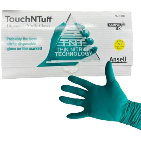 Dstock60 – Set de gants jetables nitrile Touch N Tuff – 1 paire taille S, M, L, XL – Protection efficace et dextérité optimale