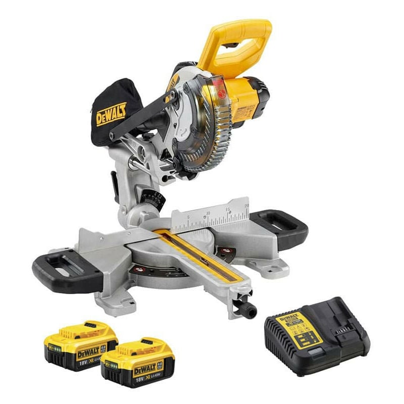 Scie à onglet radiale 18V xr Ø184 mm (2x4,0 Ah) Dewalt DCS365M2