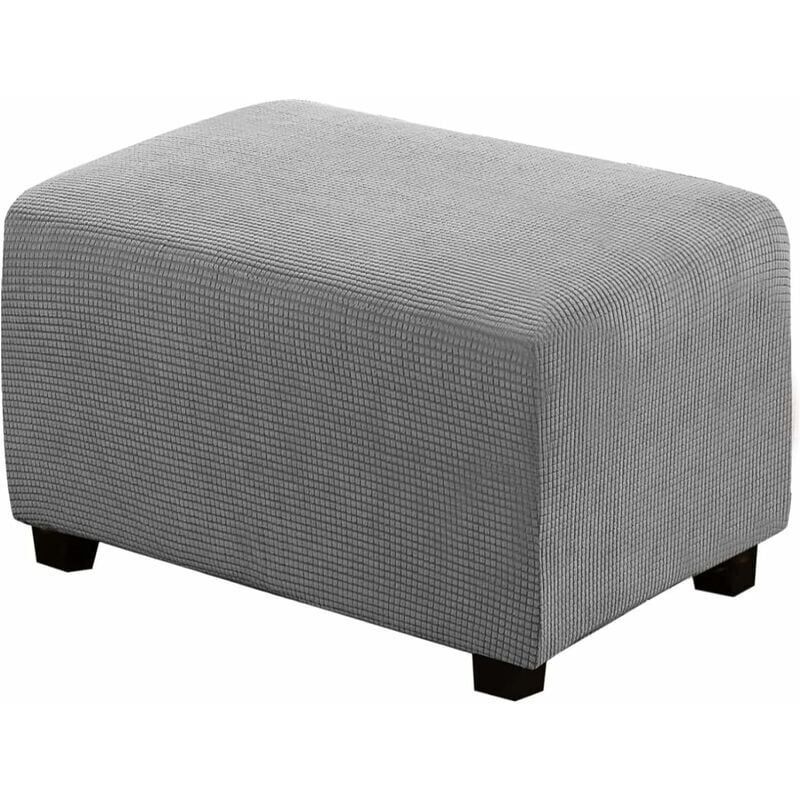 Housse de Pouf carrée Extensible en Peluche, Housses de Repose-Pieds en Jacquard Doux pour protéger Le Repose-Pieds, Housse de Pouf avec Fond