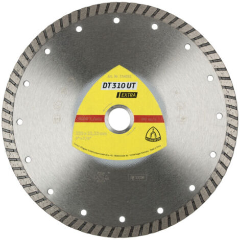 DT 310 UT Disques à tronç. Diamanté Klingspor 115 x 2 x 22,23 mm 2 x 10 mm, Jante turbo fermée