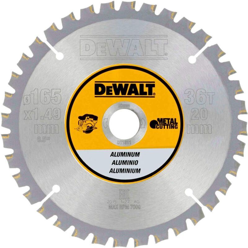 DT1911-QZ Lama Sega Circolare 165x20 mm Metallo - Dewalt