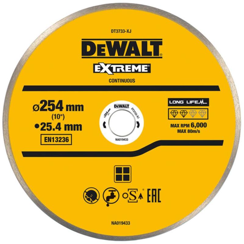 Dewalt - Accessoires - Lame circulaire pour carrelage 254x1,6 mm DT3733