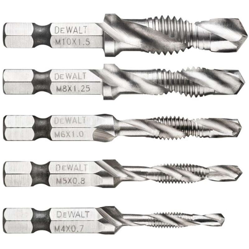 156 mm Gewindebohrer mit Sechskant-Aufnahme - 5 Stück - DT50060-QZ - Dewalt