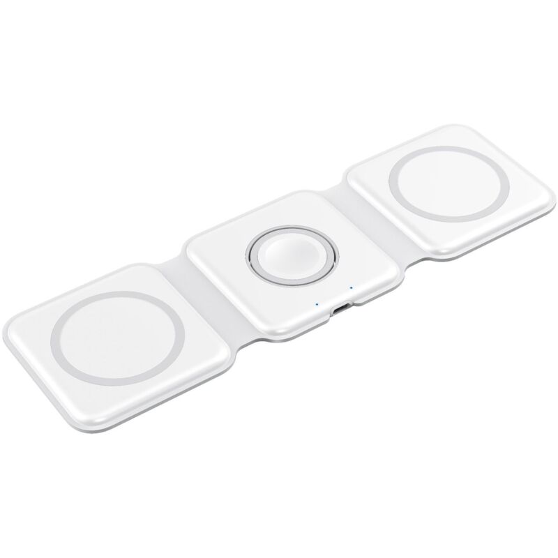 DTD Chargeur à Induction Pliable 3 en 1 pour iPhone 15/14/13/12/11/Pro/Max/X/XS/XR/8/8 Plus, Apple Watch, Casque de Recharge sans Fil