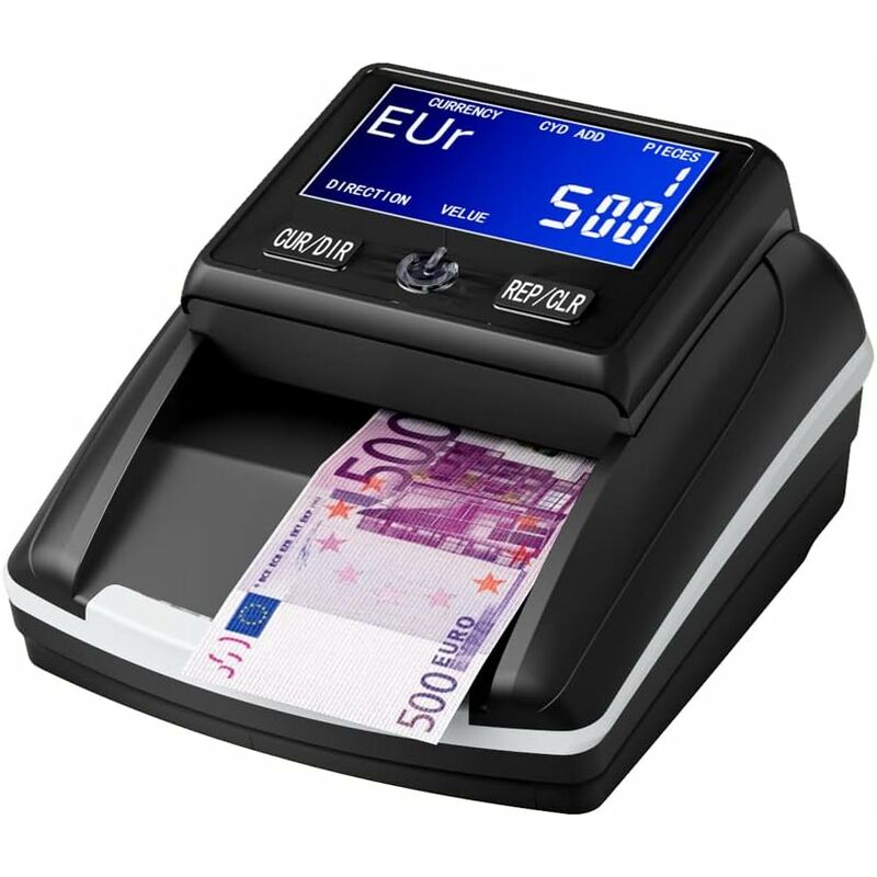 Détecteur de Faux Billets Portable, affichage lcd avec detecteur de contrefaçon uv mg, Batterie rechargeable incluse, pour euro us Dollar,Pound