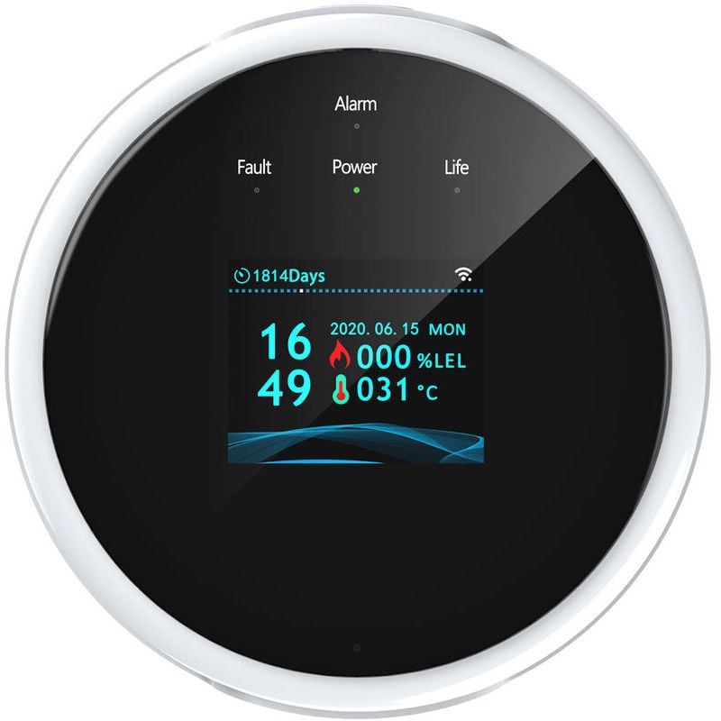Naxunnn - Détecteur de fuite de gaz Wifi et alarme incendie Écran lcd Smart Wi-Fi Wall App Control Testeur de gaz naturel/GPL Alarme sonore de