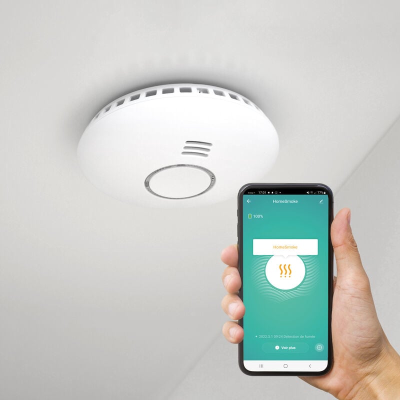 Avidsen - Détecteur de fumée connecté wifi HomeSmoke 127065 -