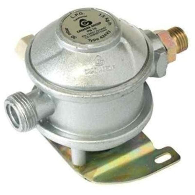 Détendeur caravane Butane/Propane 1,5kg/h-30mb-Entrée M20x150-Sortie M14x150- Diamètre 8-Type 424RV