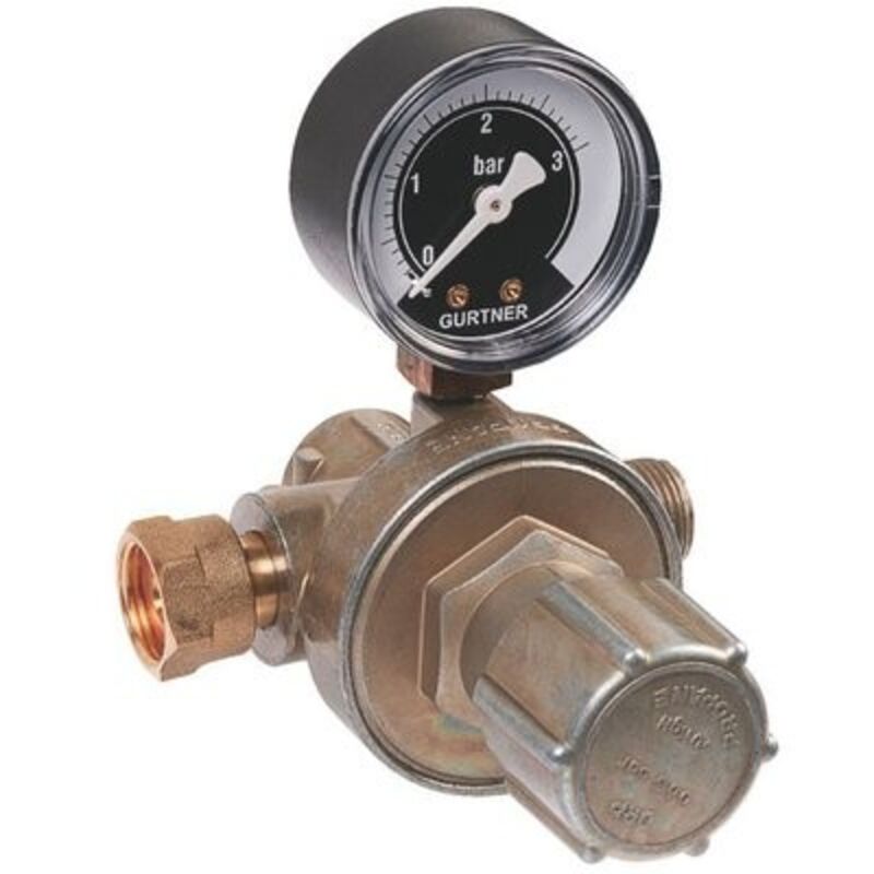 Gurtner - Détendeur réglable propane, haute pression, avec manomètre 40kgH 20x150