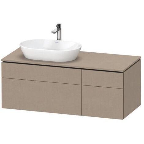 DU Konsolen-WTU wandhängend L-Cube 550x1 200x482mm Weiß Matt 2 Ausz. 2 Schubk.