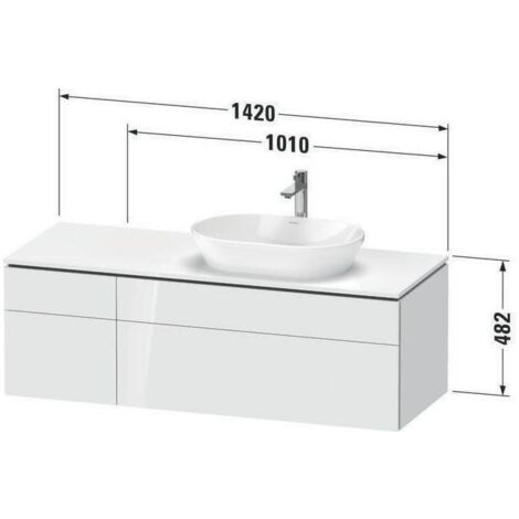 DU Konsolen-WTU wandhängend L-Cube 550x1 400x482mm Weiß Matt 2 Ausz 2 Schubk