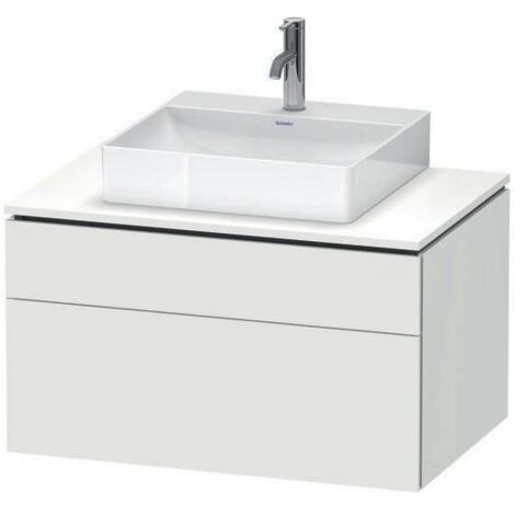 DU Konsolen-WTU wandhängend L-Cube 550x8 00x482mm Weiß Matt 1 Ausz. 1 Schubk.