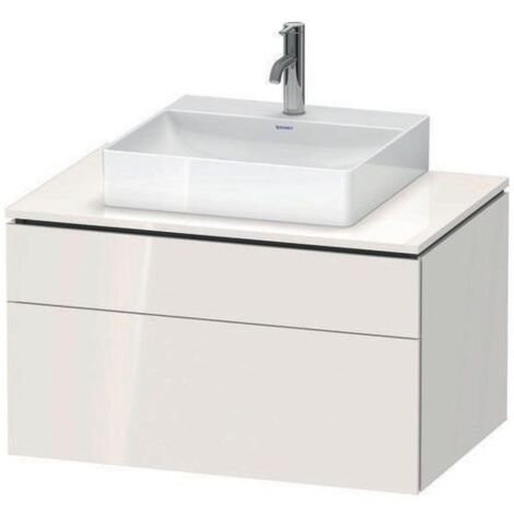 DU Konsolen-WTU wh. L-Cube 550x800x482mm Weiß Hochglanz Lack 1 Ausz. 1 Schubk.